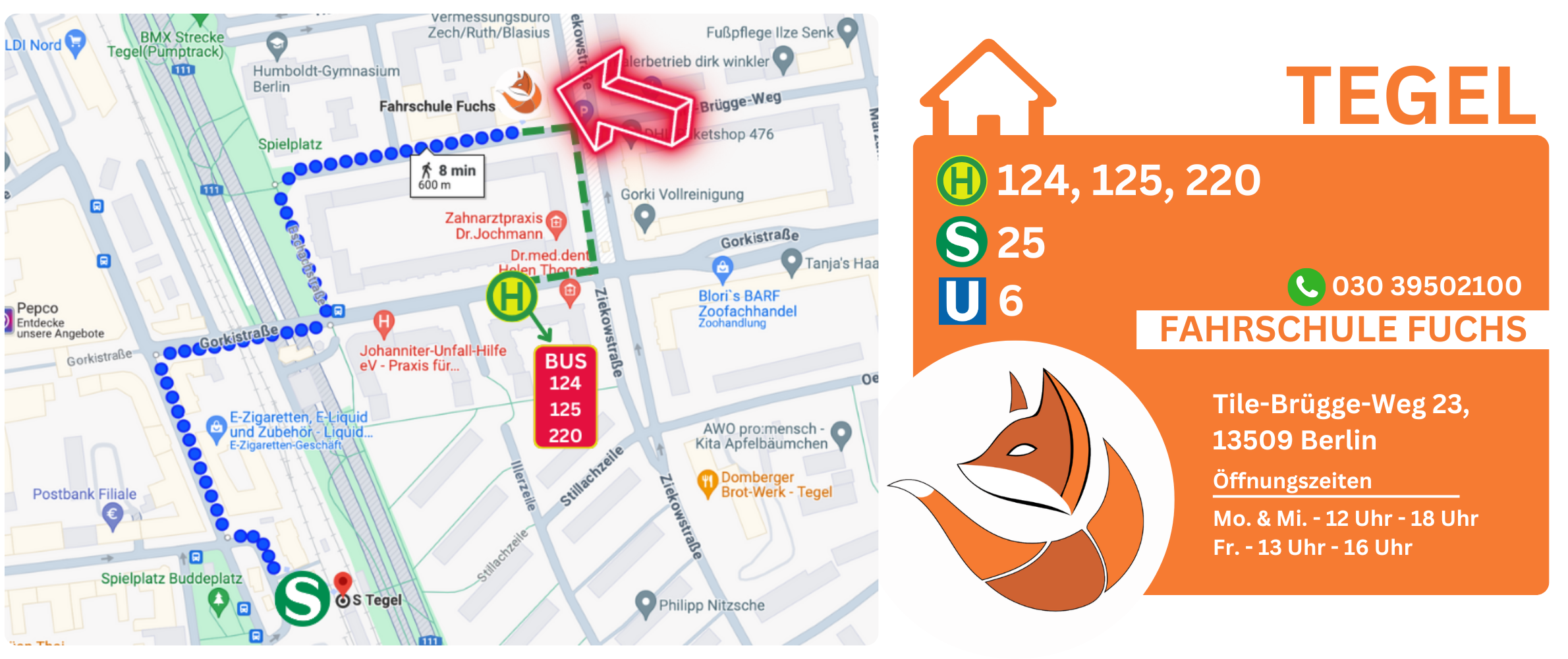 Tegel Fahrschule Fuchs Standort