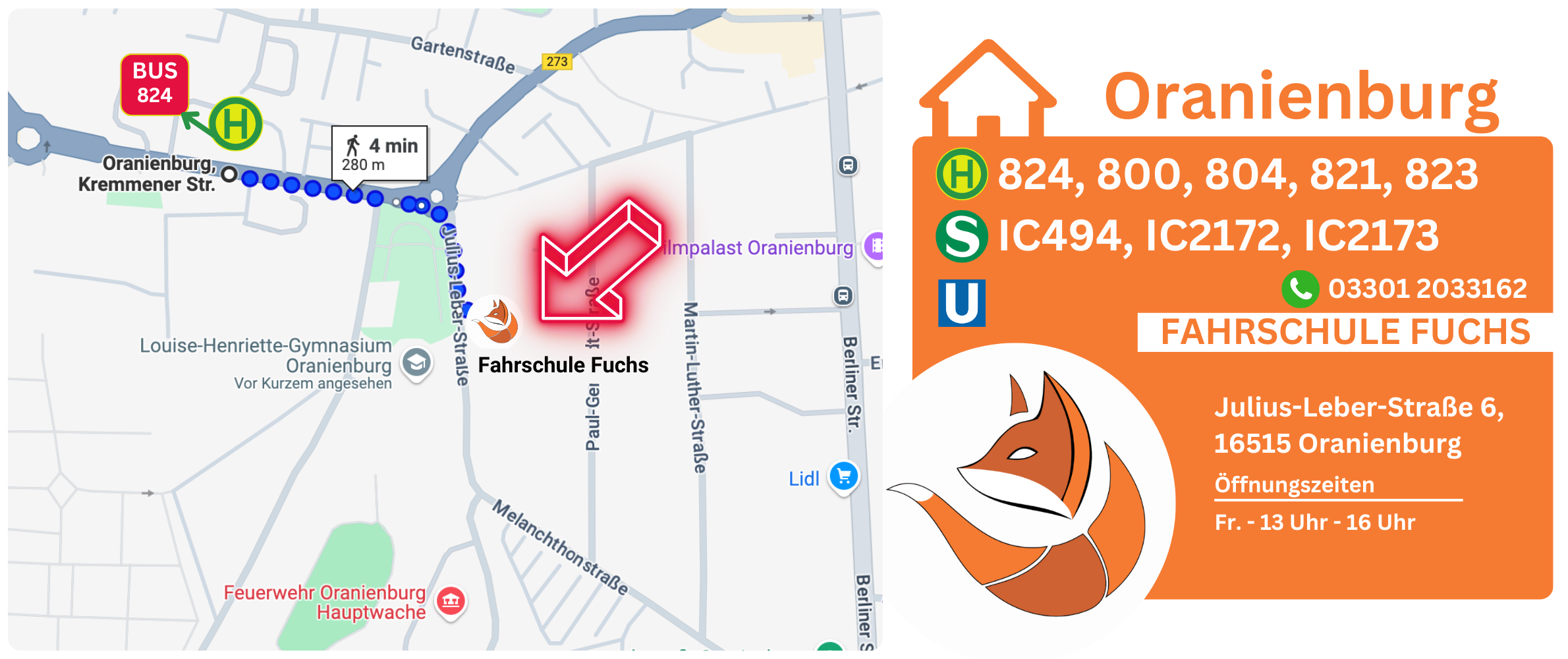 Oranienburg Fahrschule Fuchs Standorte