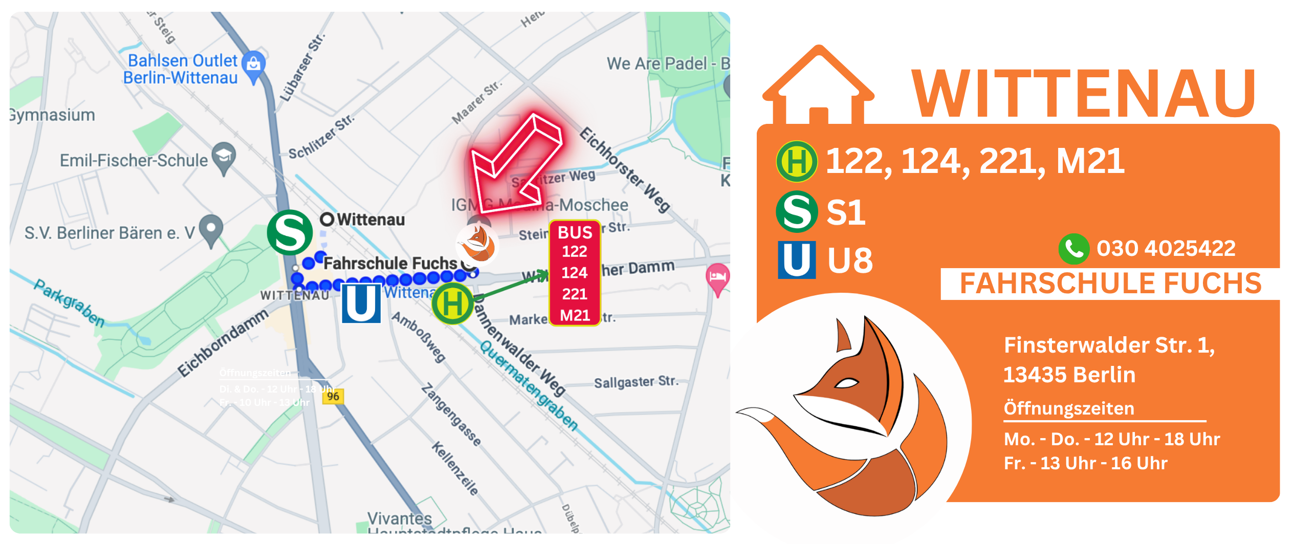 Fahrschule Fuchs Standorte Wittenau